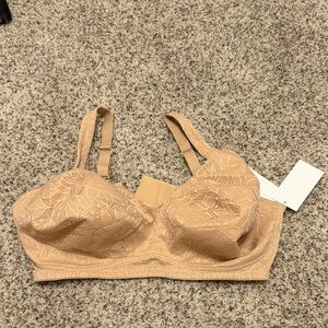 Dominique Beige Lace Wireless Bra
